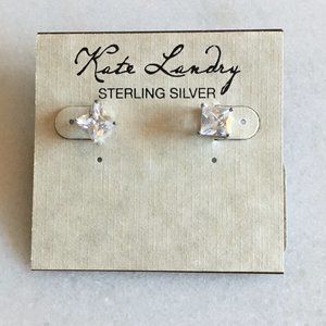 New! Kate Landry sterling silver CZ stud earrings